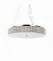 Chrome-plated crystal pendant light ROMA 12 bulbs