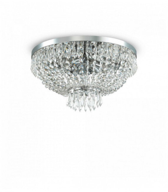 Ceiling light chrome crystal CAESAR 6 lights