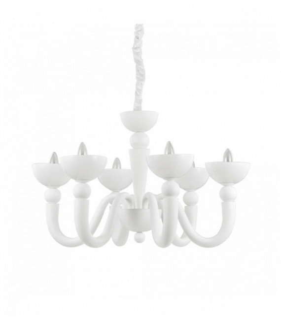 White BON BON pendant light 6 bulbs
