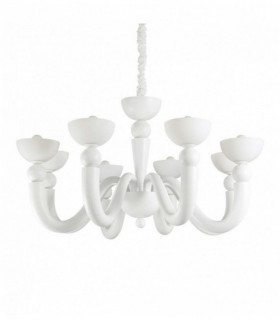Lámpara colgante BON BON blanca 8 bombillas