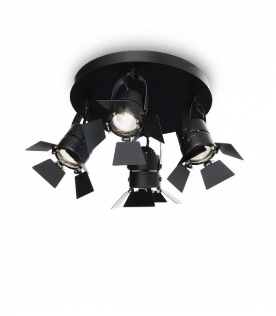 Plafonnier Noir CIAK 4 ampoules