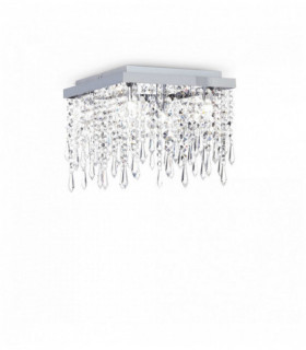 Transparent ceiling light in crystal GIADA CLEAR 4 bulbs