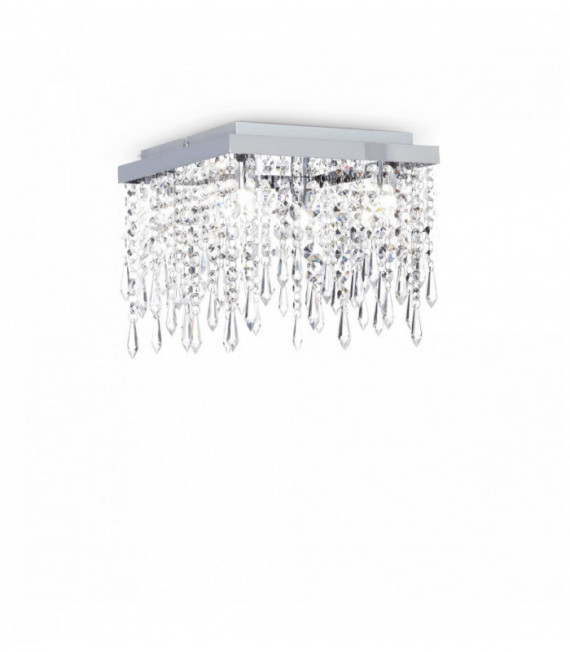 Plafonnier Transparent en cristal GIADA CLEAR 4 ampoules