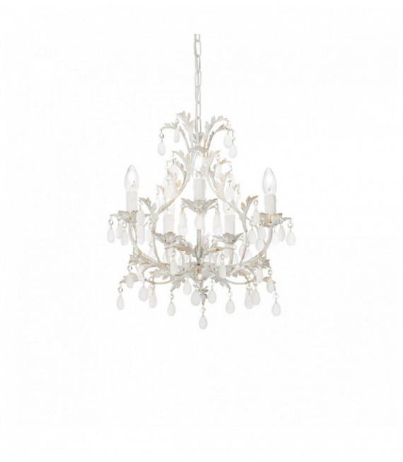 Suspension Blanche antique CASCINA 5 ampoules