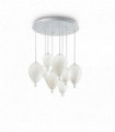White CLOWN pendant light 8 bulbs