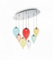 Multicolor CLOWN pendant light 7 bulbs
