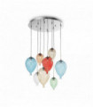 Multicolour pendant light CLOWN 8 bulbs