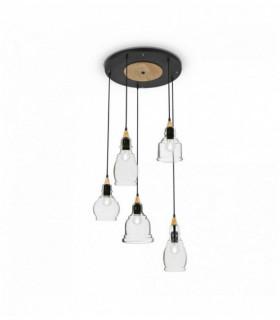 GRETEL black pendant light 5 bulbs