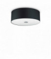 Black ceiling lamp WOODY 4 bulbs