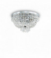 Plafonnier Chrome en cristal CAESAR 5 ampoules
