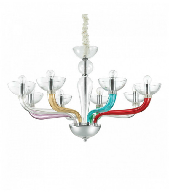 Colgante multicolor CASANOVA 8 bombillas