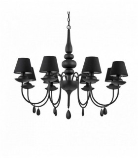 Black WHITE pendant light 8 bulbs