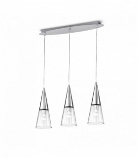 CONO chrome pendant light 3 bulbs