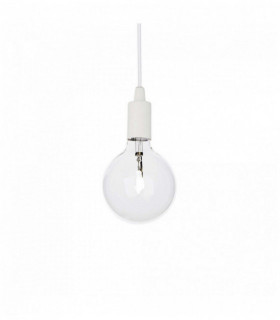 Weiße Pendelleuchte EDISON 1 Glühbirne