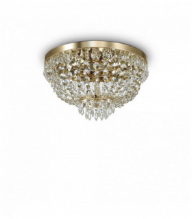 Ceiling light Golden in crystal CAESAR 5 bulbs