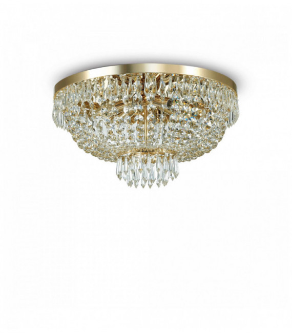 Plafoniera dorata in cristallo CAESAR 6 lampadine