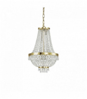 Golden pendant in crystal CAESAR 6 bulbs