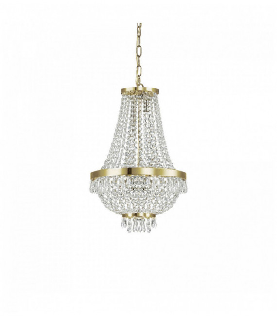 Suspension Dorée en cristal CAESAR 6 ampoules