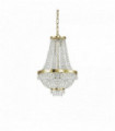 Golden pendant in crystal CAESAR 6 bulbs