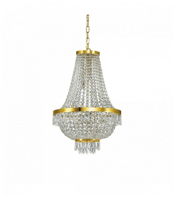 Golden suspension in crystal CAESAR 9 bulbs