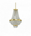 Suspension Dorée en cristal CAESAR 9 ampoules
