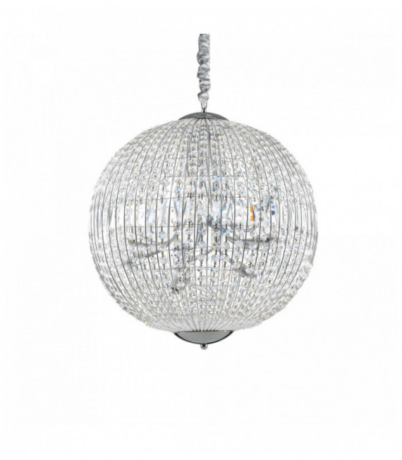 Suspension Chromée en cristal LUXOR 12 ampoules
