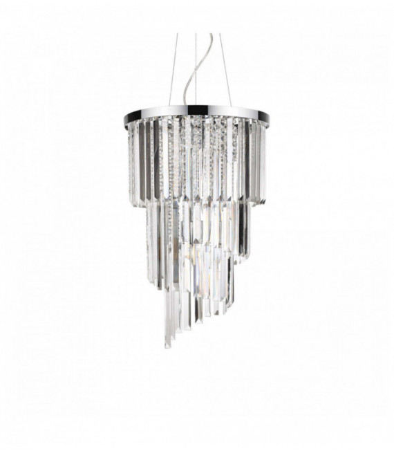 Suspension Chromée en cristal CARLTON 8 ampoules