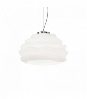 Weiße Pendelleuchte KARMA 1 Glühlampe Durchmesser 19 cm