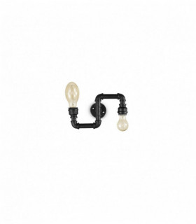 Applique murale Noire PLUMBER 2 ampoules