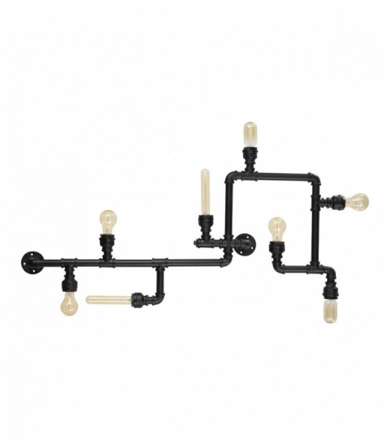 Black PLUMBER ceiling light 8 bulbs