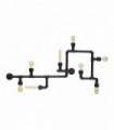 Black PLUMBER ceiling light 8 bulbs