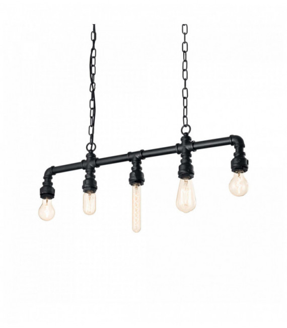 Pendente PLUMBER nero 5 lampadine