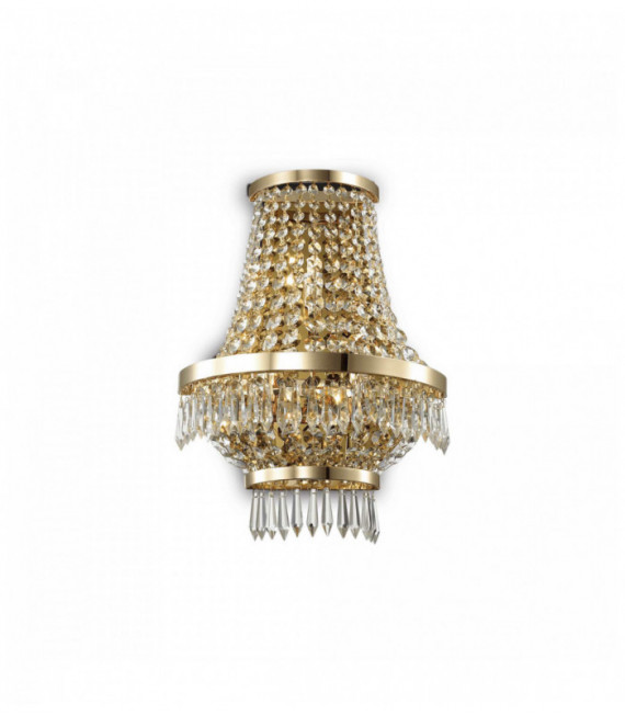 Gold wall light in CAESAR crystal, 3 lights