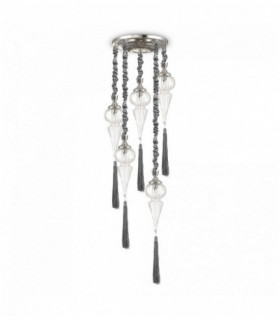 HAMMAM silver pendant light 5 bulbs