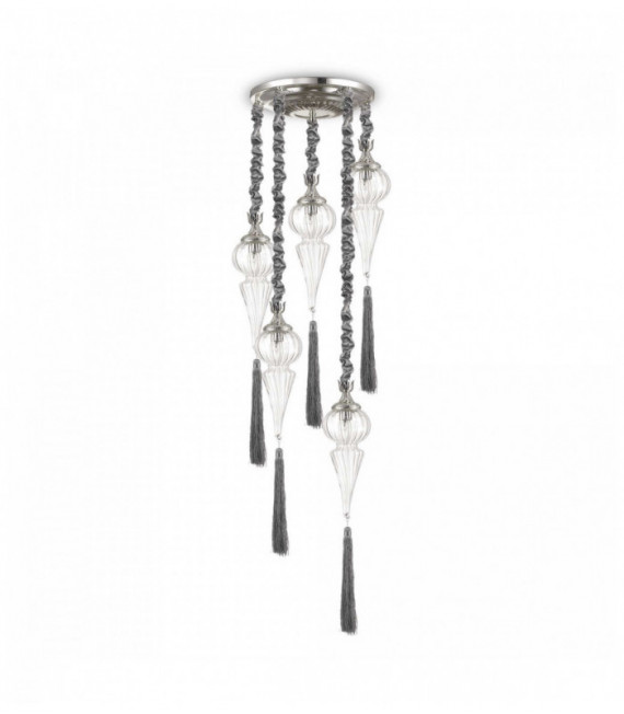 HAMMAM silver pendant light 5 bulbs