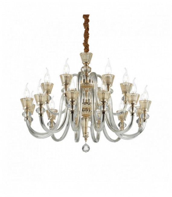 Gold pendant STRAUSS 18 bulbs