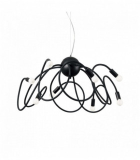 MULTIFLEX black pendant light 8 bulbs
