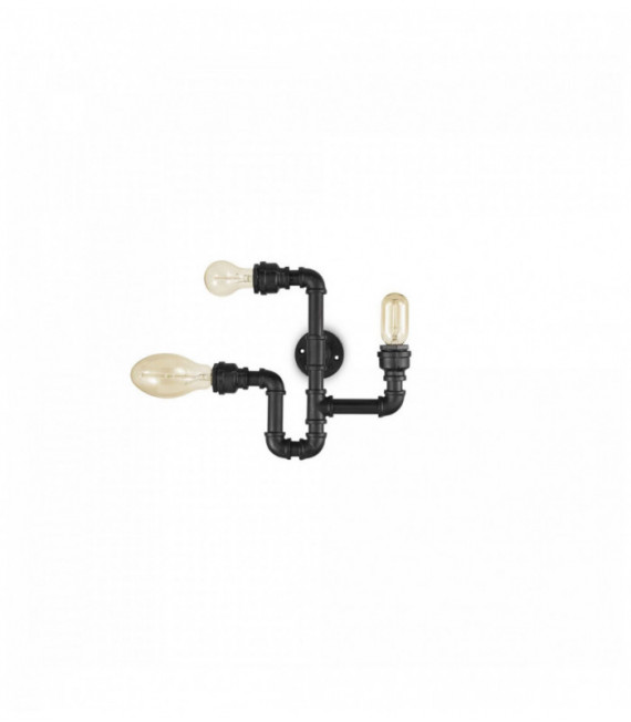 PLUMBER aplique negro 3 bombillas