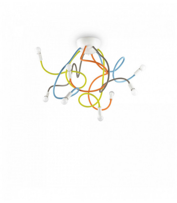 Multicolour ceiling light MULTIFLEX 8 bulbs