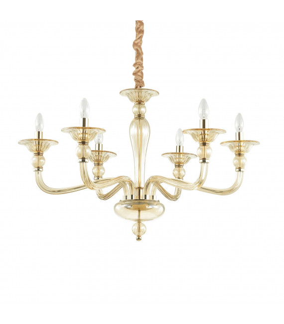 Lampada a sospensione ambra DANIELI 6 lampadine