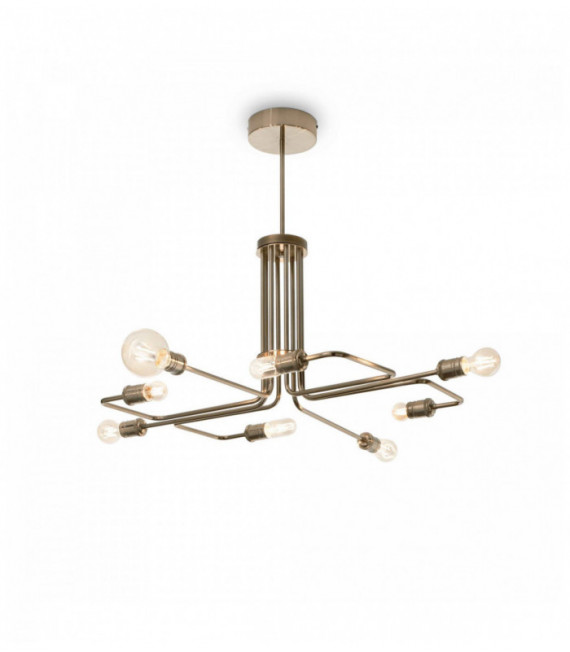Lampada a sospensione in ottone antico TRIUMPH 8 lampadine