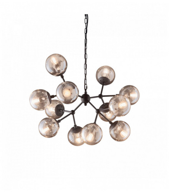 Suspension Noire KEPLER 12 ampoules