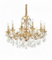 Suspension Dorée en cristal GIOCONDA 12 ampoules