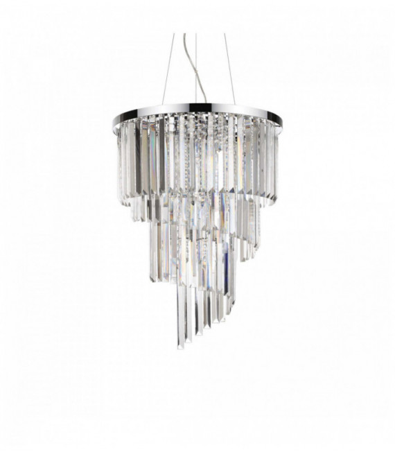 Suspension Chromée en cristal CARLTON 12 ampoules