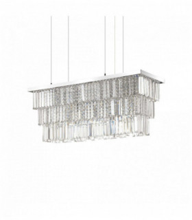 Lámpara colgante de cristal cromado MARTINEZ 6 bombillas