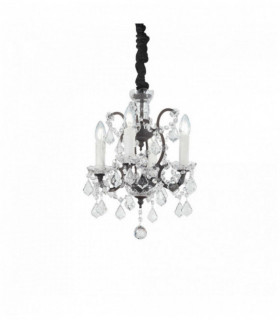 Lámpara colgante de cristal negro LIBERTY 4 focos