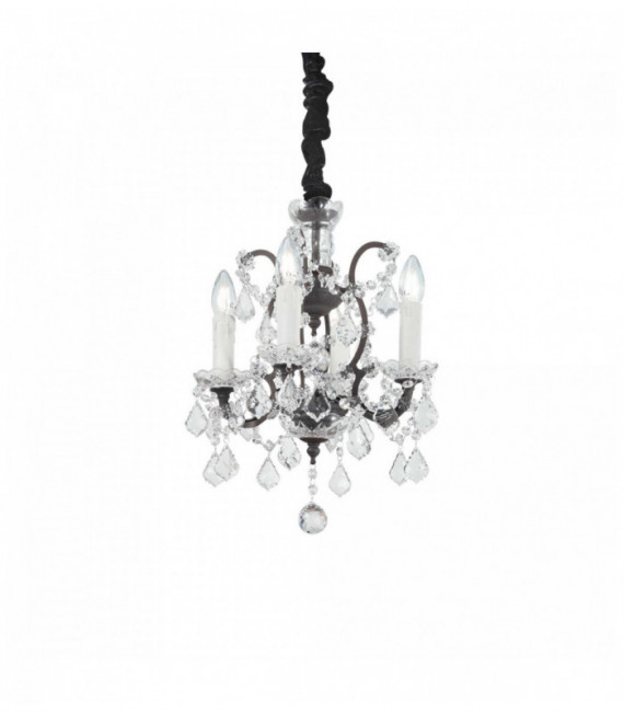 Black crystal pendant lamp LIBERTY 4 bulbs
