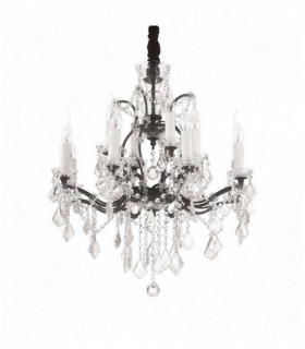 Black crystal pendant light LIBERTY 12 bulbs