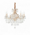 Suspension Dorée en cristal NAPOLEON 8 ampoules