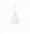 Suspension Blanche LIDO 1 ampoule Largeur 15 Cm